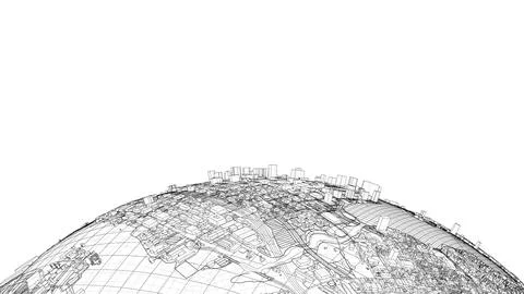 3d city sphere. Vector rendering of 3d Ilustración de archivo