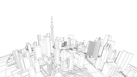 3d city sphere. Vector rendering of 3d Ilustración de archivo