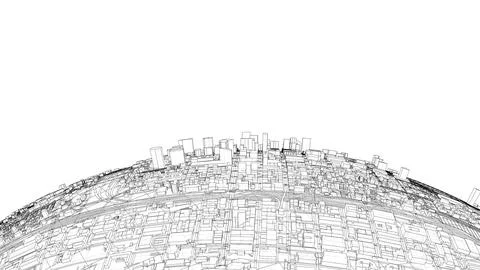 3d city sphere. Vector rendering of 3d Ilustración de archivo