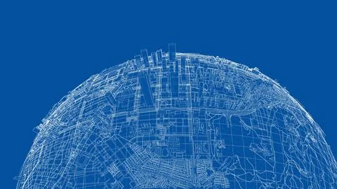 3d city sphere. Vector rendering of 3d Ilustración de archivo