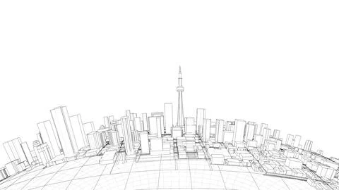 3d city sphere. Vector rendering of 3d Ilustración de archivo