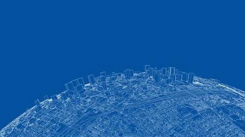 3d city sphere. Vector rendering of 3d Ilustración de archivo