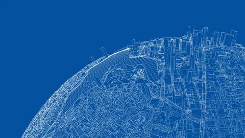 3d city sphere. Vector rendering of 3d Ilustración de archivo