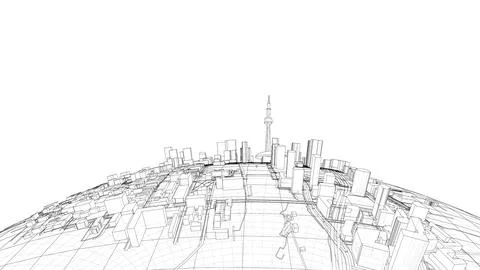 3d city sphere. Vector rendering of 3d Ilustración de archivo