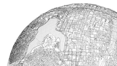 3d city sphere. Vector rendering of 3d Stock Illustration