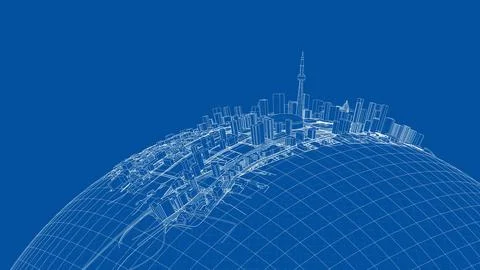 3d city sphere. Vector rendering of 3d Ilustración de archivo