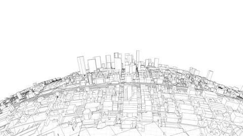 3d city sphere. Vector rendering of 3d Ilustración de archivo