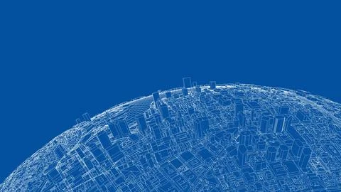3d city sphere. Vector rendering of 3d Ilustración de archivo