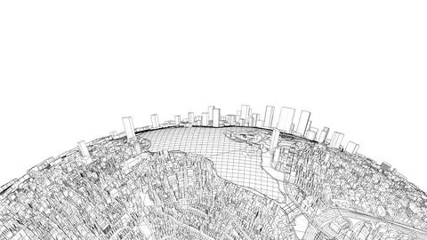 3d city sphere. Vector rendering of 3d Ilustración de archivo