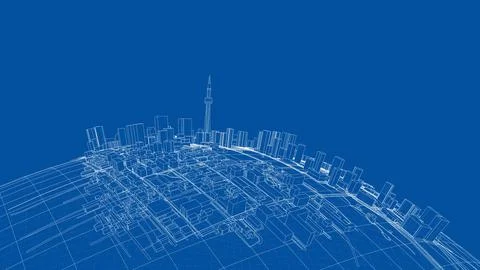 3d city sphere. Vector rendering of 3d Ilustración de archivo