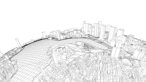 3d city sphere. Vector rendering of 3d Ilustración de archivo