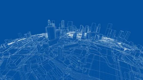 3d city sphere. Vector rendering of 3d Ilustración de archivo