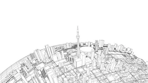 3d city sphere. Vector rendering of 3d Ilustración de archivo