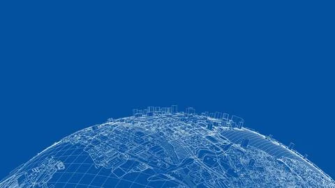 3d city sphere. Vector rendering of 3d Ilustración de archivo