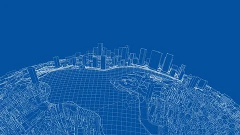 3d city sphere. Vector rendering of 3d Ilustración de archivo