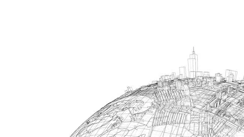 3d city sphere. Vector rendering of 3d Ilustración de archivo