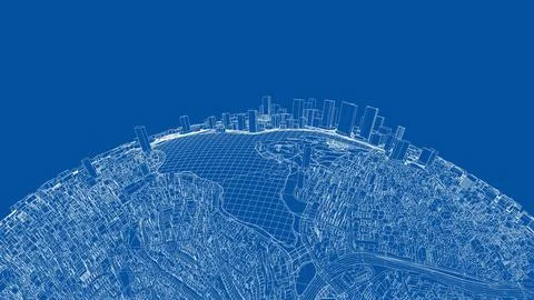 3d city sphere. Vector rendering of 3d Ilustración de archivo