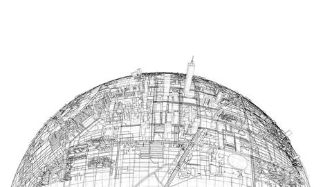 3d city sphere. Vector rendering of 3d Ilustración de archivo