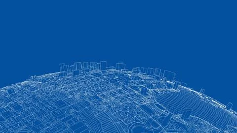 3d city sphere. Vector rendering of 3d Ilustración de archivo