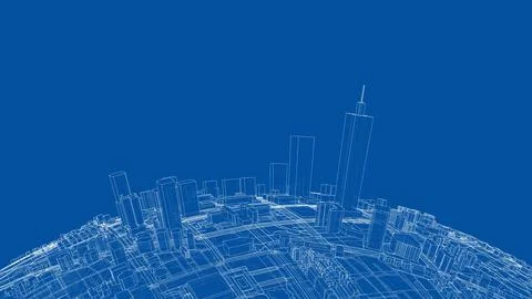 3d city sphere. Vector rendering of 3d Stock Illustration