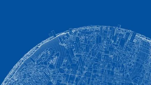 3d city sphere. Vector rendering of 3d Ilustración de archivo