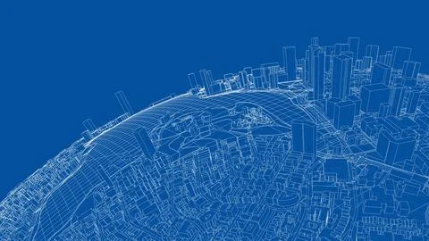 3d city sphere. Vector rendering of 3d Ilustración de archivo