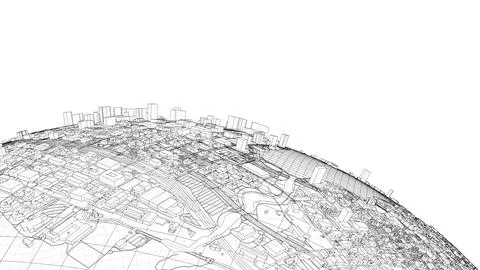 3d city sphere. Vector rendering of 3d Ilustración de archivo