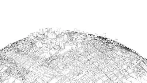 3d city sphere. Vector rendering of 3d Stock Illustration