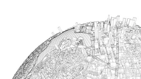 3d city sphere. Vector rendering of 3d Ilustración de archivo