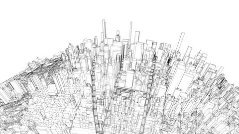 3d city sphere. Vector rendering of 3d Stock Illustration