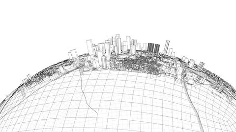 3d city sphere. Vector rendering of 3d Stock Illustration