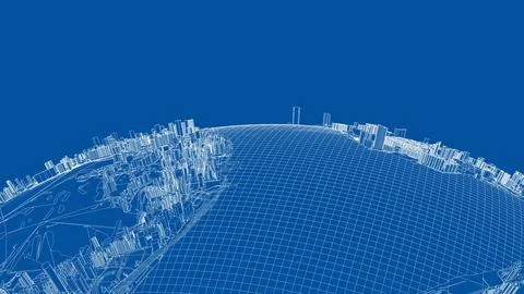 3d city sphere. Vector rendering of 3d Stock Illustration