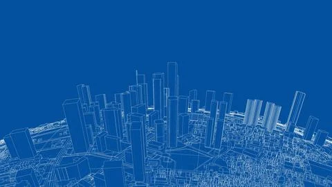 3d city sphere. Vector rendering of 3d Stock Illustration