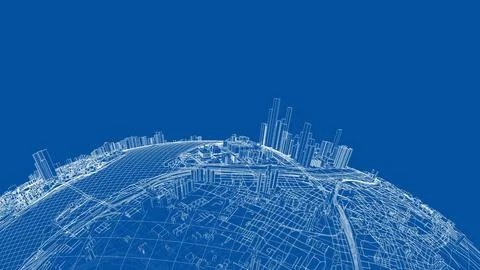 3d city sphere. Vector rendering of 3d Stock Illustration