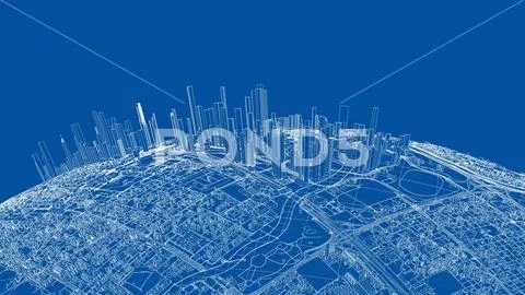 3d city sphere. Vector rendering of 3d イラスト素材