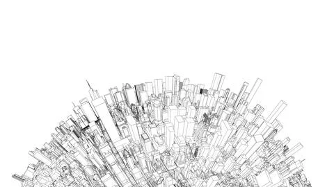 3d city sphere. Vector rendering of 3d Illustrazione stock