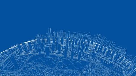 3d city sphere. Vector rendering of 3d Stock Illustration