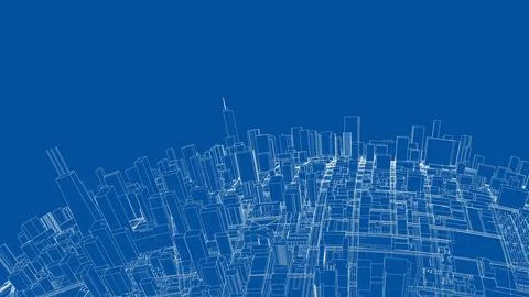 3d city sphere. Vector rendering of 3d Stock Illustration