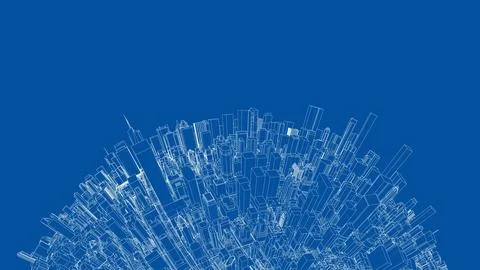 3d city sphere. Vector rendering of 3d Stock Illustration
