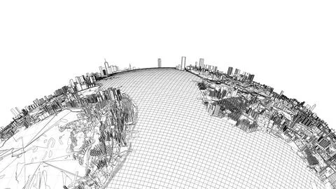 3d city sphere. Vector rendering of 3d Stock Illustration