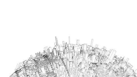 3d city sphere. Vector rendering of 3d Stock Illustration