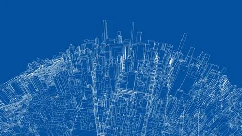 3d city sphere. Vector rendering of 3d Stock Illustration