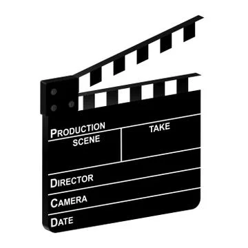3d clapper board Illustrazione stock