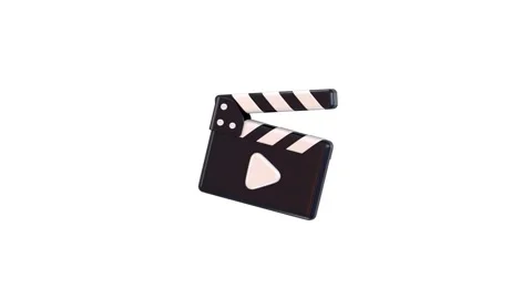3d clapperboard icon animation concept of cinema clapper animation 3d render Video stock 314735255