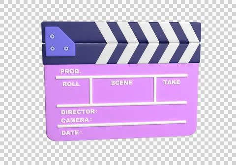 3d clapperboard isolated on white. 3d rendering Stock Illustration