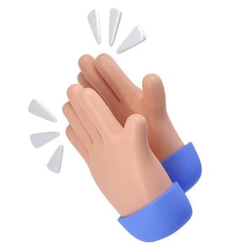 3D Clapping Hands applauding dark skin icon isolated with clipping path 스톡 일러스트