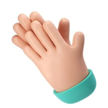 3D Clapping Hands applauding icon isolated with clipping path, agreement and 스톡 일러스트