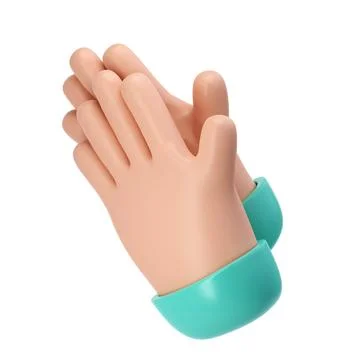3D Clapping Hands applauding icon isolated with clipping path, agreement and 스톡 일러스트