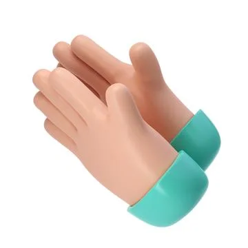 3D Clapping Hands applauding icon isolated with clipping path, agreement and 스톡 일러스트