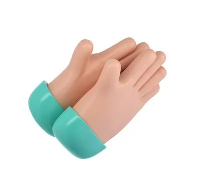 3D Clapping Hands applauding icon isolated with clipping path, agreement and 스톡 일러스트